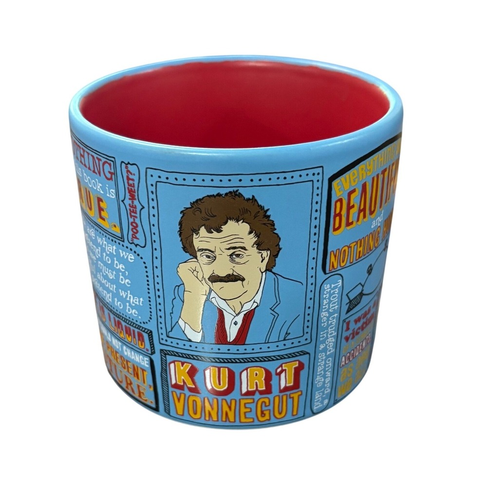 THE UNEMPLOYED PHILOSOPHERS GUILD Kurt Vonnegut Coffee Mug Quotes Blue 2015
